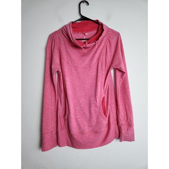 Prana Azalea Ember Pink Cowl Neck Pullover Atheltic Sweatshirt size Medium - Picture 1 of 8